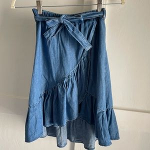 Zara Girls Chambray High Low Skirt Size 8